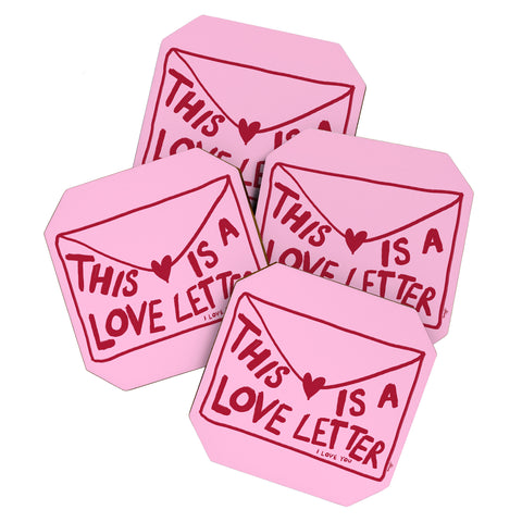 AthenesAtelier Love Letter Horizontal Coaster Set