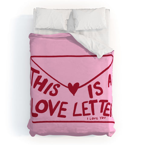 AthenesAtelier Love Letter Horizontal Duvet Cover