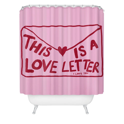 AthenesAtelier Love Letter Horizontal Shower Curtain