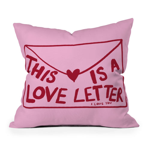 AthenesAtelier Love Letter Horizontal Throw Pillow