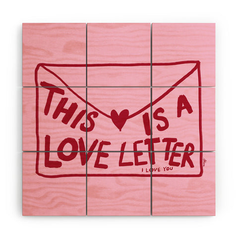 AthenesAtelier Love Letter Horizontal Wood Wall Mural