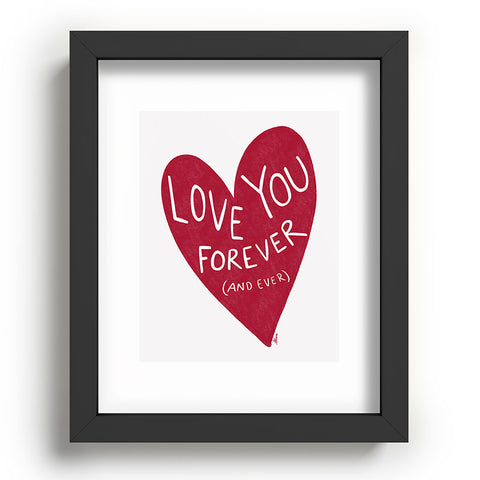 AthenesAtelier Love You Forever Red Heart Recessed Framing Rectangle