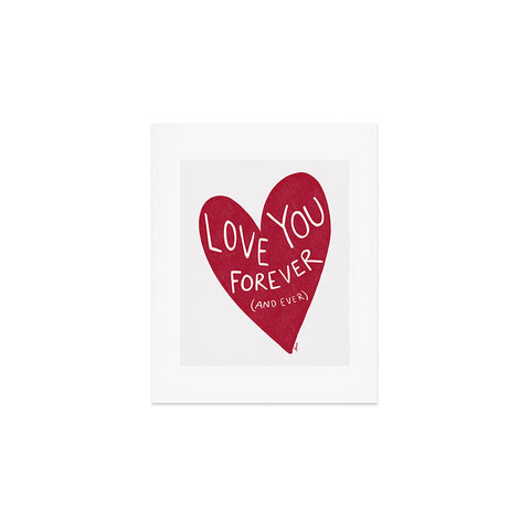 AthenesAtelier Love You Forever Red Heart Art Print