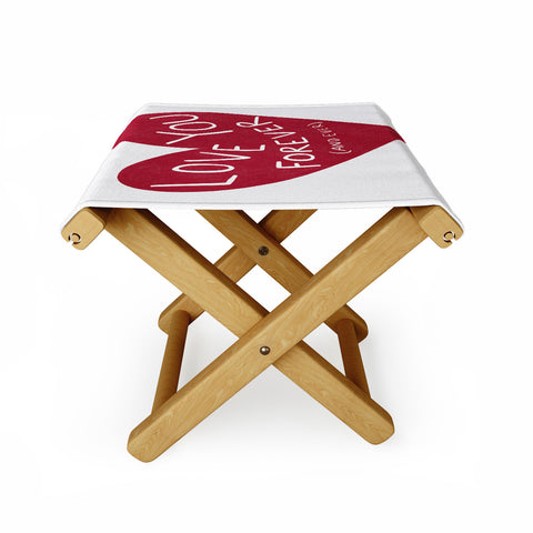 AthenesAtelier Love You Forever Red Heart Folding Stool
