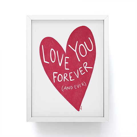 AthenesAtelier Love You Forever Red Heart Framed Mini Art Print