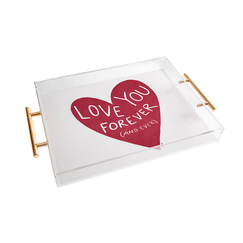 AthenesAtelier Love You Forever Red Heart Acrylic Tray