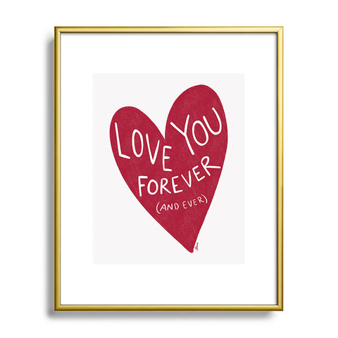 AthenesAtelier Love You Forever Red Heart Metal Framed Art Print