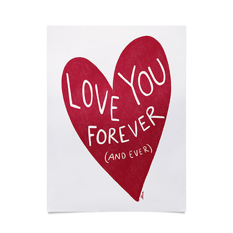 AthenesAtelier Love You Forever Red Heart Poster