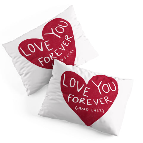 AthenesAtelier Love You Forever Red Heart Pillow Shams