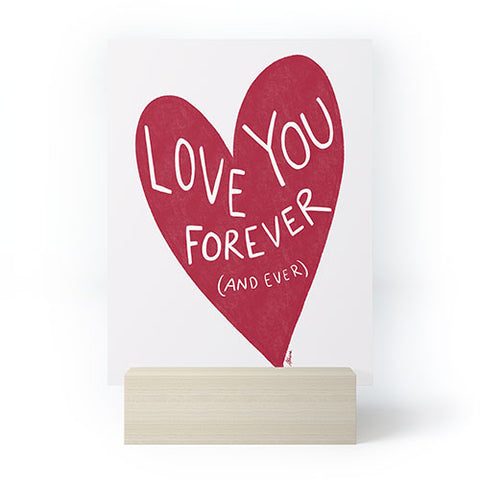 AthenesAtelier Love You Forever Red Heart Mini Art Print