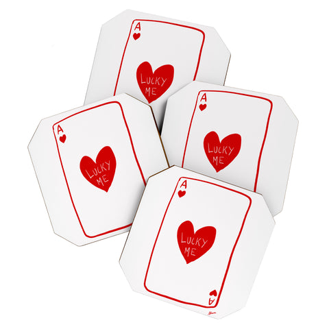 AthenesAtelier Lucky Me Playing Card Coaster Set