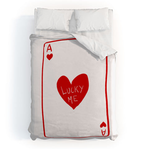 AthenesAtelier Lucky Me Playing Card Duvet Cover