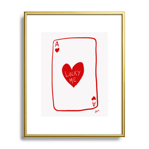 AthenesAtelier Lucky Me Playing Card Metal Framed Art Print