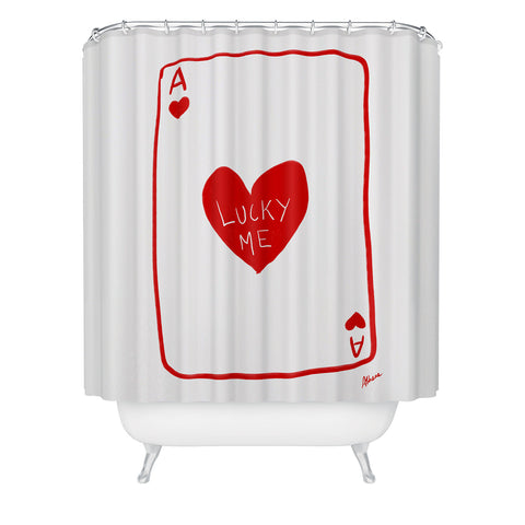 AthenesAtelier Lucky Me Playing Card Shower Curtain