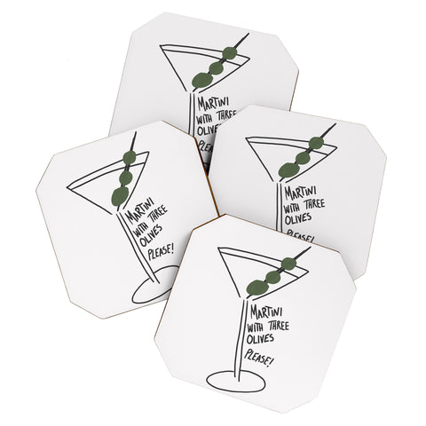 AthenesAtelier Martini Three Olives Coaster Set