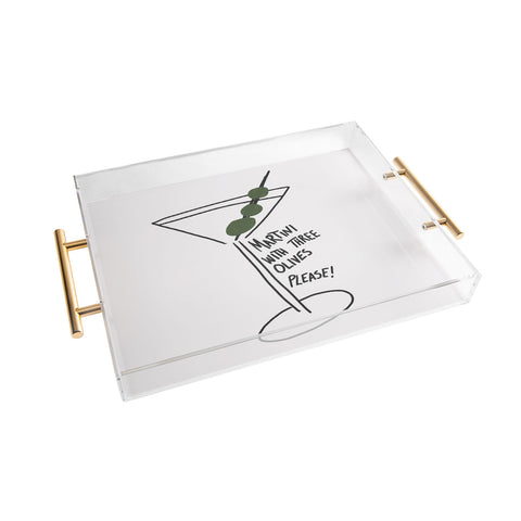 AthenesAtelier Martini Three Olives Acrylic Tray
