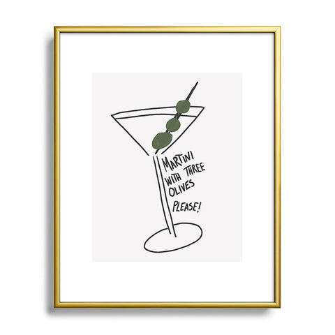 AthenesAtelier Martini Three Olives Metal Framed Art Print