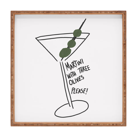 AthenesAtelier Martini Three Olives Square Tray