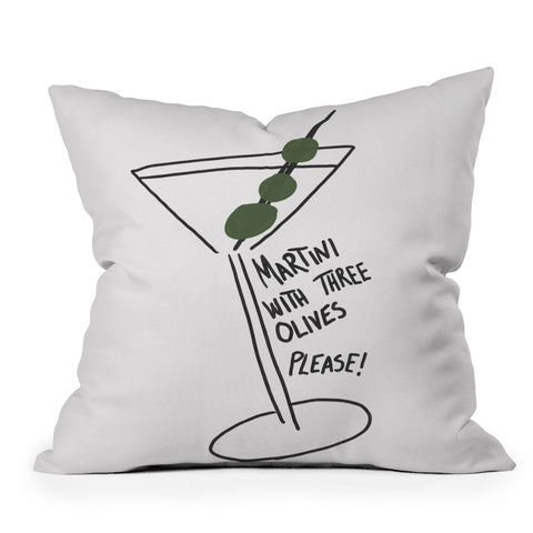 AthenesAtelier Martini Three Olives Outdoor Throw Pillow
