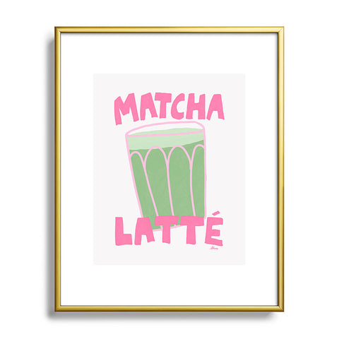 AthenesAtelier Matcha Latte Metal Framed Art Print