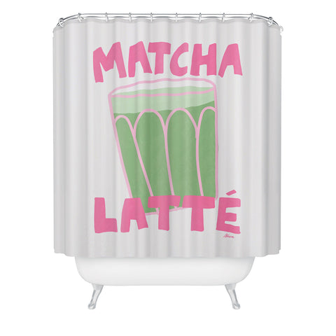 AthenesAtelier Matcha Latte Shower Curtain