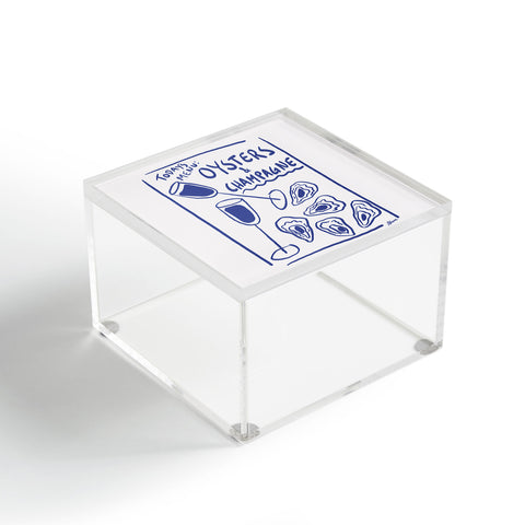 AthenesAtelier Oysters and Champagne Coastal Acrylic Box
