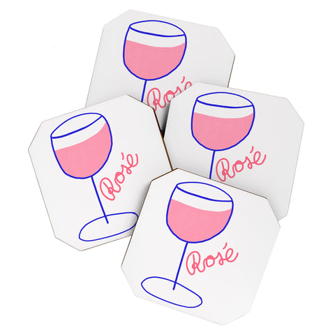 AthenesAtelier Rose Wine Coaster Set