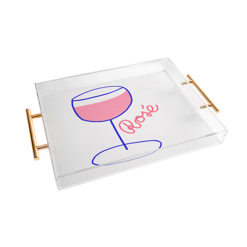 AthenesAtelier Rose Wine Acrylic Tray