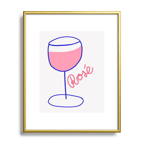 AthenesAtelier Rose Wine Metal Framed Art Print