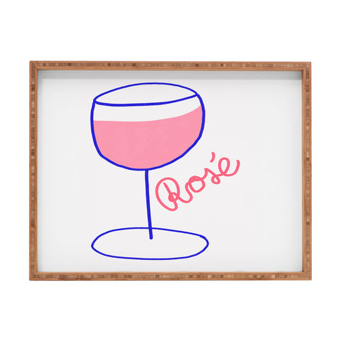 AthenesAtelier Rose Wine Rectangular Tray