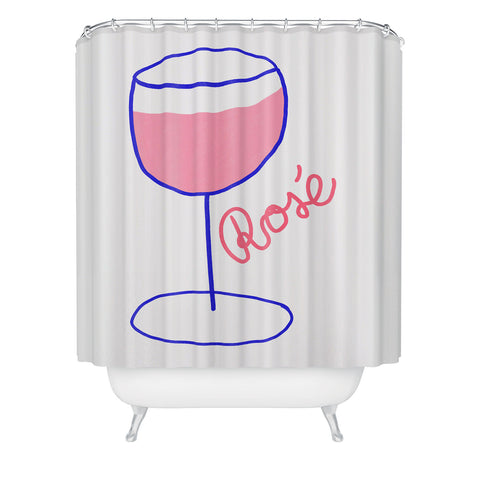 AthenesAtelier Rose Wine Shower Curtain