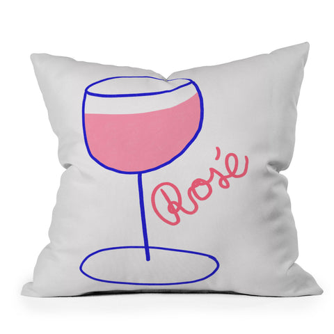 AthenesAtelier Rose Wine Outdoor Throw Pillow