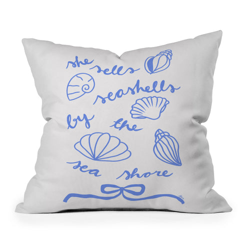 AthenesAtelier She Sells Sea Shells Coastal Throw Pillow