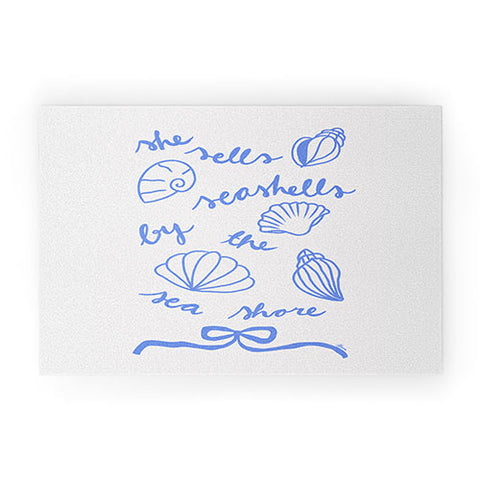 AthenesAtelier She Sells Sea Shells Coastal Welcome Mat