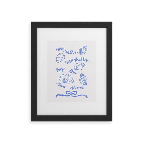 AthenesAtelier She Sells Sea Shells Coastal Framed Art Print