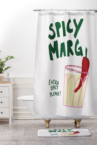 AthenesAtelier Spicy Margarita Cocktail Shower Curtain And Mat