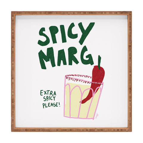 AthenesAtelier Spicy Margarita Cocktail Square Tray