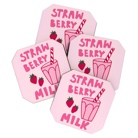 AthenesAtelier Strawberry Milk I Coaster Set