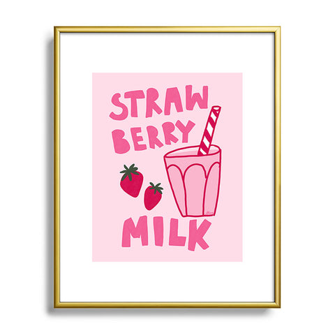 AthenesAtelier Strawberry Milk I Metal Framed Art Print
