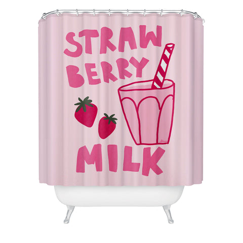 AthenesAtelier Strawberry Milk I Shower Curtain