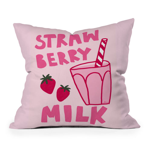 AthenesAtelier Strawberry Milk I Throw Pillow