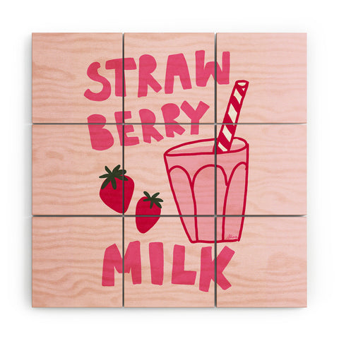 AthenesAtelier Strawberry Milk I Wood Wall Mural