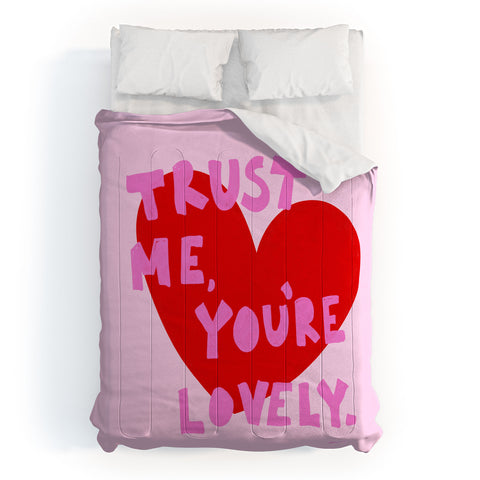 AthenesAtelier Trust Me Youre Lovely Pink Comforter