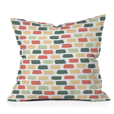 Avenie Abstract Brick Pattern Outdoor Throw Pillow