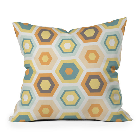 Avenie Abstract Honeycomb Outdoor Throw Pillow