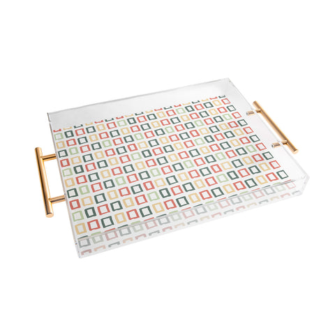 Avenie Abstract Rectangles Colorful Acrylic Tray