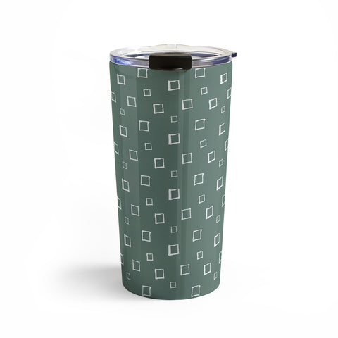 Avenie Abstract Squares Green Travel Mug