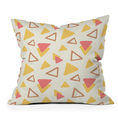 Avenie Abstract Triangles Outdoor Throw Pillow