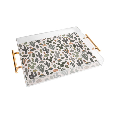 Avenie After the Rain Cactus Medley Acrylic Tray