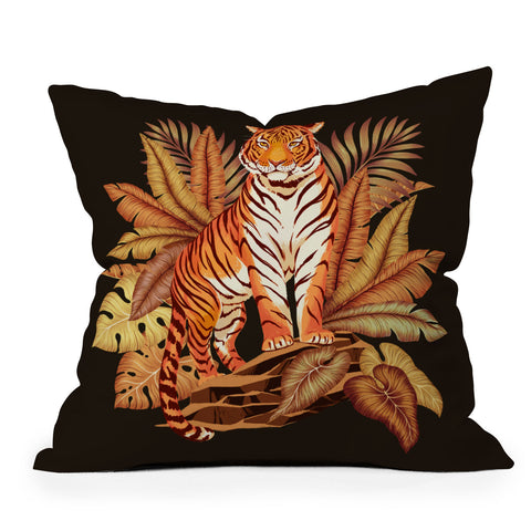Avenie Autumn Jungle Tiger Outdoor Throw Pillow